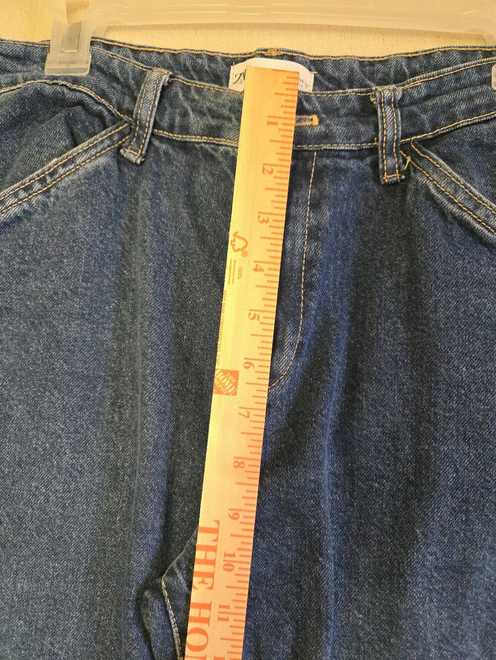 Zara Women's Dark Blue Relaxed Carpenter Jeans 100% Cotton - Picture 4 of 7